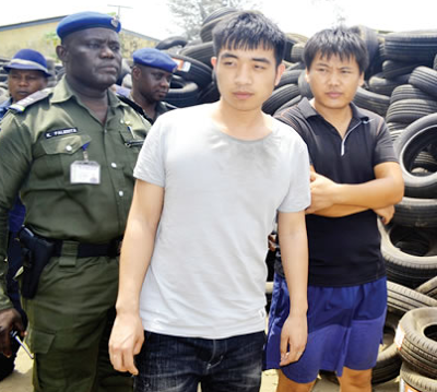 2 Chinese Men Arrested For Importing Fake Tyres Into Nigeria