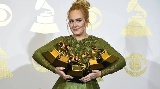 Adele Wins Big at Grammys, Hails Beyonce