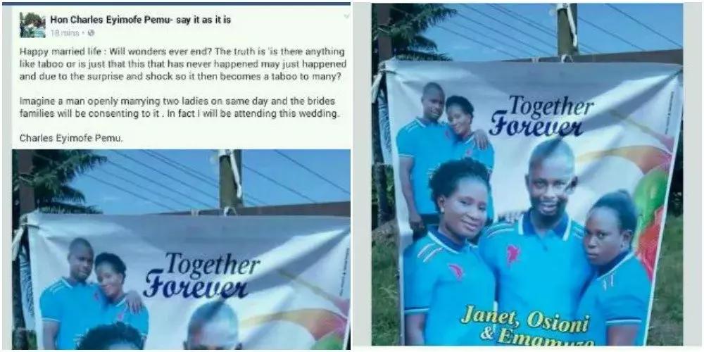 Viral Photo of a Man Who is Actually Getting Married to Two Ladies