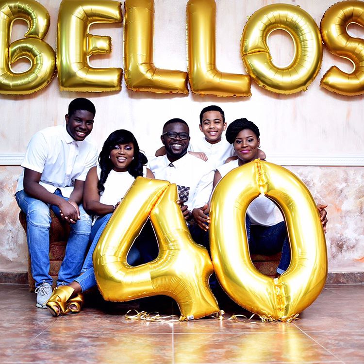Funke Akindele Celebrates Husband at 40 With This Beautiful Family Photos