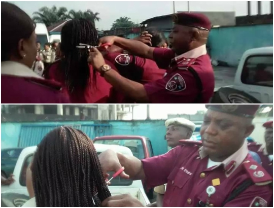 See What FRSC Official Did To This Female`s Hair