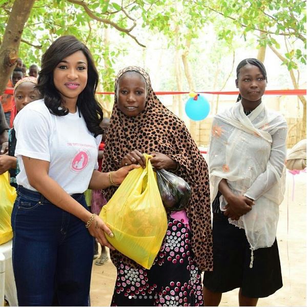 Tonto Dike Spotted At Easter outreach for IDP women in Abuja(photos)