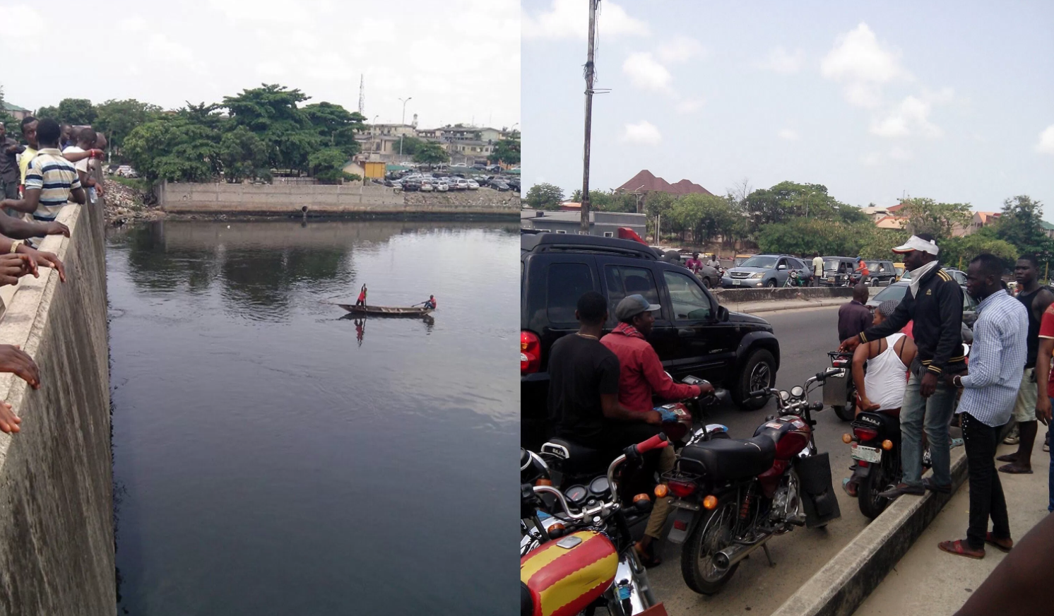 Man Jumps Into canal in Lagos