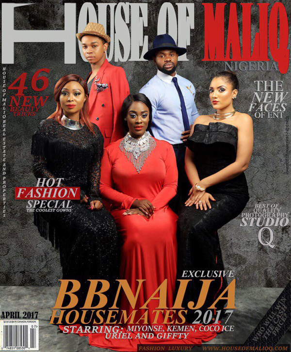 Former #BBNaija Housemates Miyonse, Kemen, Gifty, Coco Ice & Uriel Cover House of Maliq’s April Issue