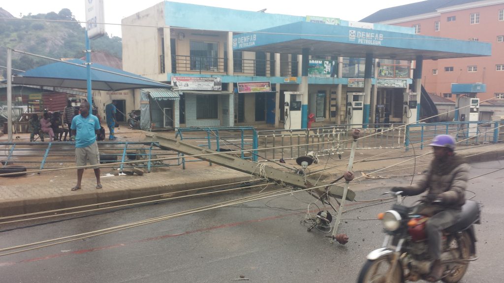 Heavy Down Pour Destroys Electric Poles In Ekiti