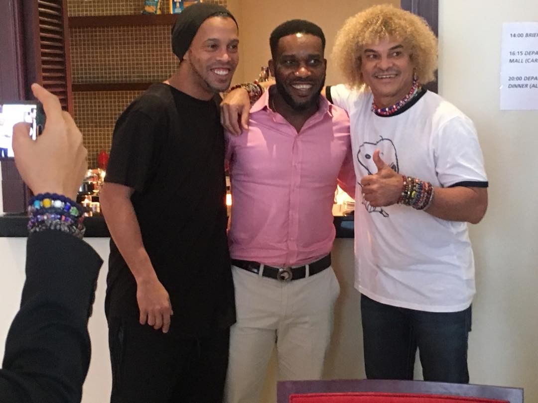 Jay Jay Okocha, Ronaldinho,Valdarama Pictured Together In Bahrain