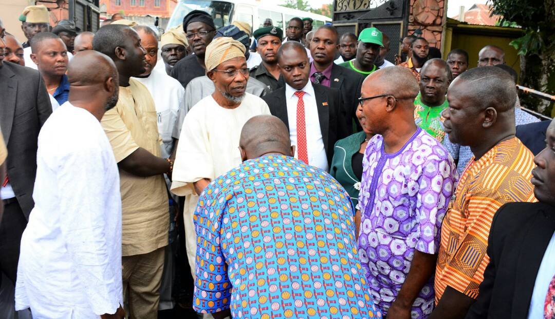 PHOTONEWS: Aregbesola Visits Late Olu Abiola’s Home To Commiserate with Family