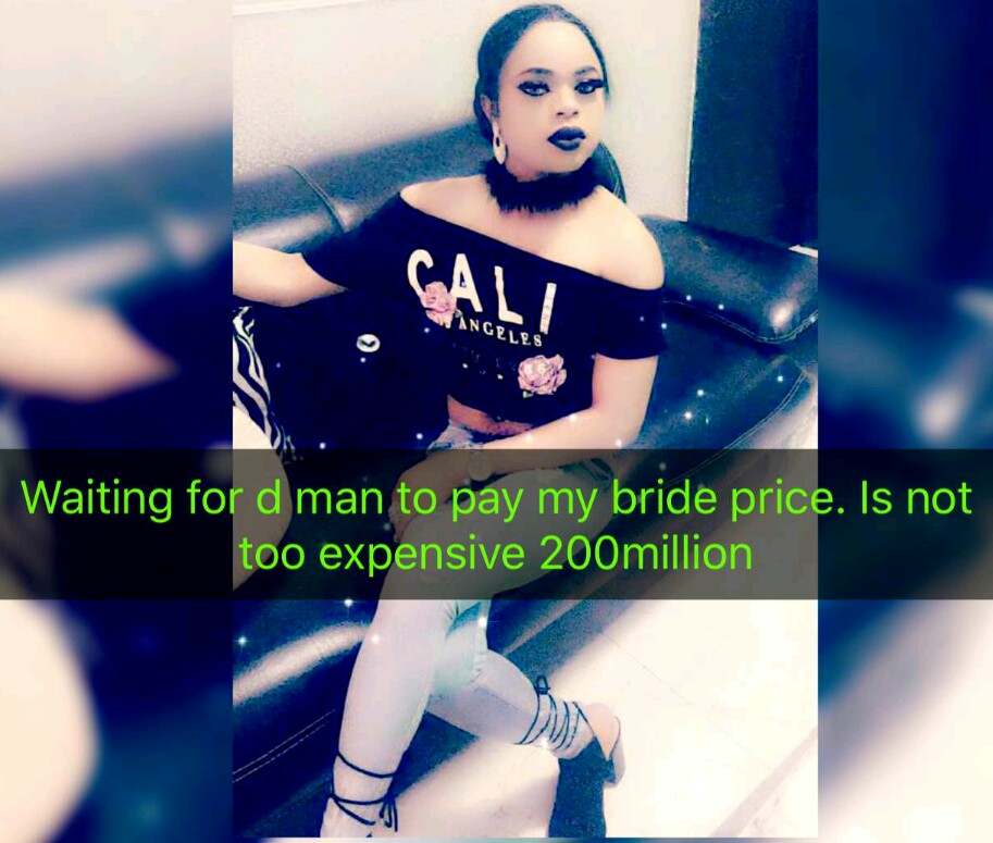 Bobrisky Sets His ‘Bride Price’ For Prospective Suitors At ‘200 Million Naira