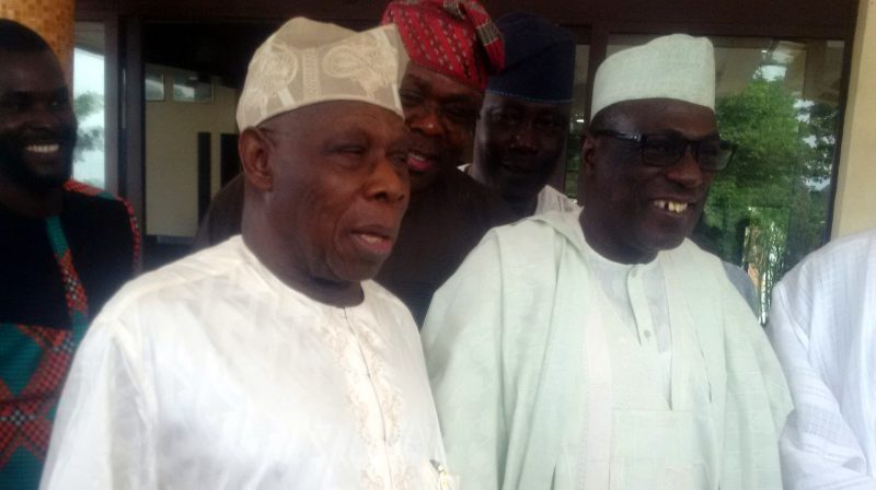 Just In: Makarfi, Obasanjo In Closed Door Meeting