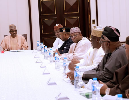 BREAKING: Buhari Meets Governors Behind Closed-Door