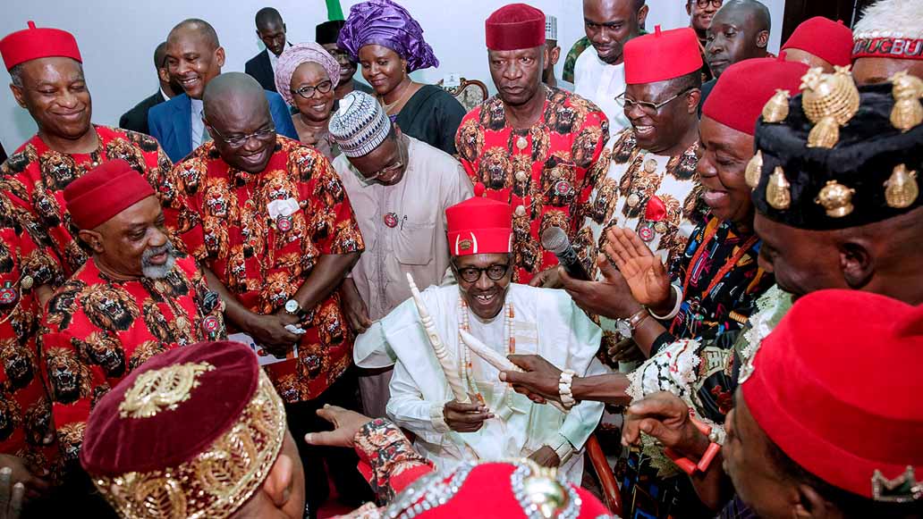 [PHOTO NEWS] Buhari Bags Two Chieftancy Titles In Ebonyi