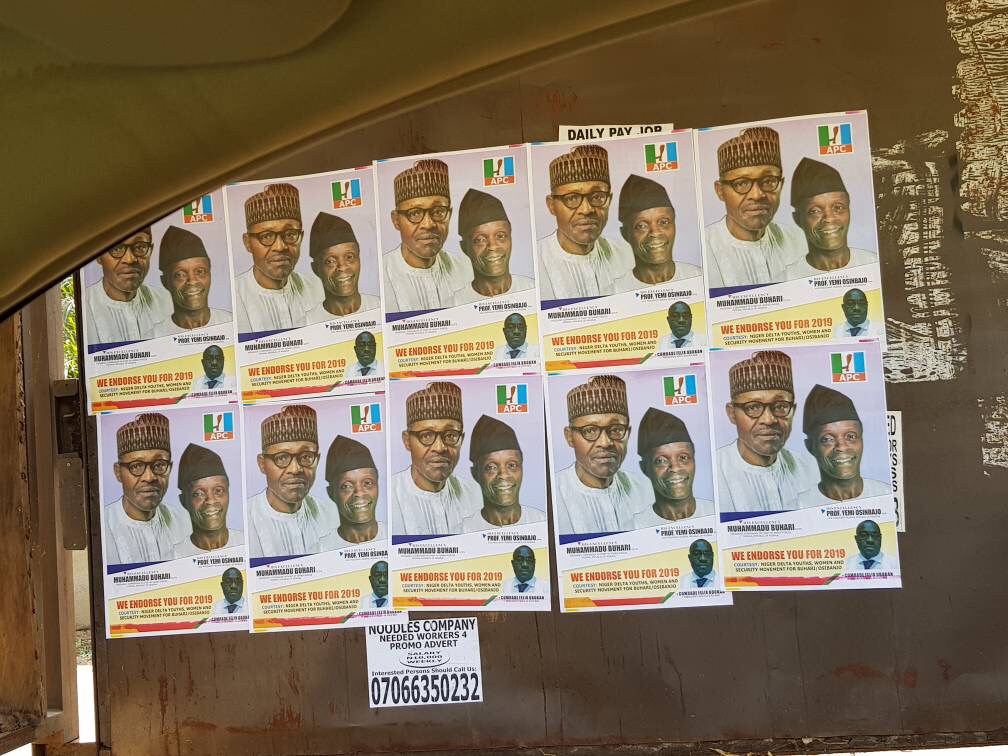 Buhari/Osinbajo 2019 Endorsement Posters Flood Abuja
