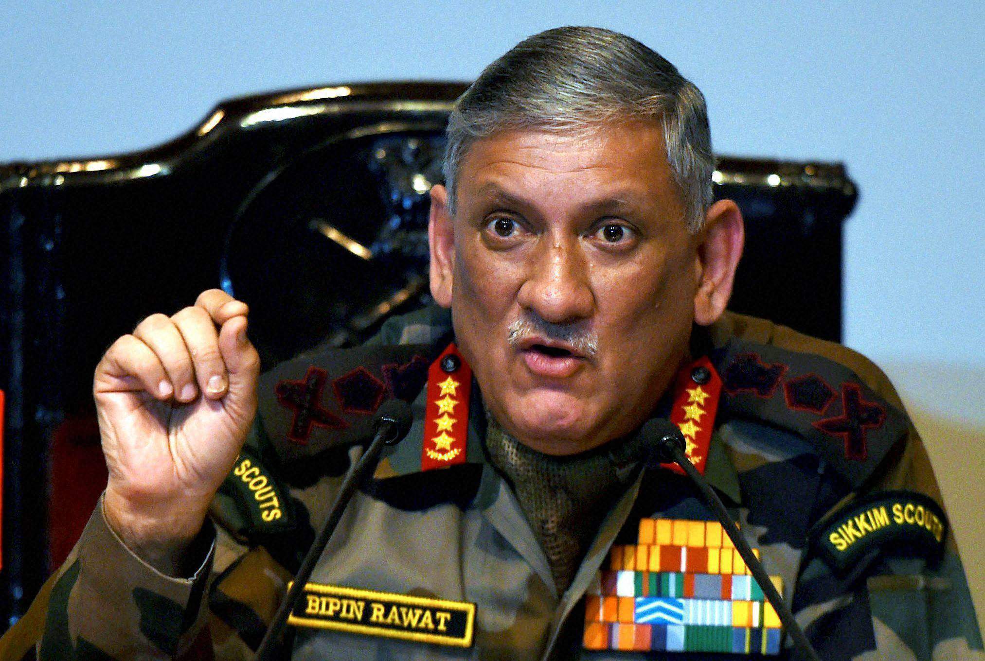 Indian Army Chief Calls For Restrictions On Internet And Social Media