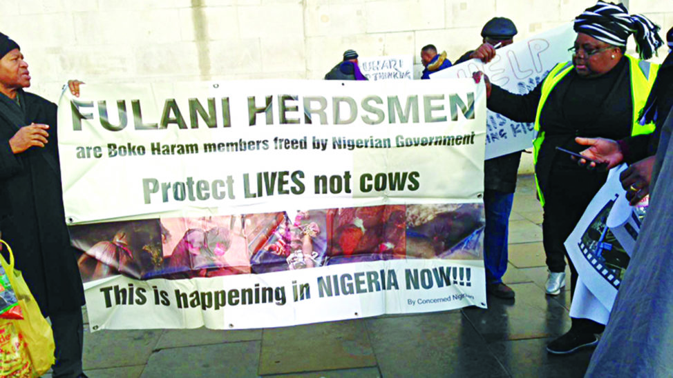 Nigerians In UK Protest Against Herdsmen Killing In Nigeria