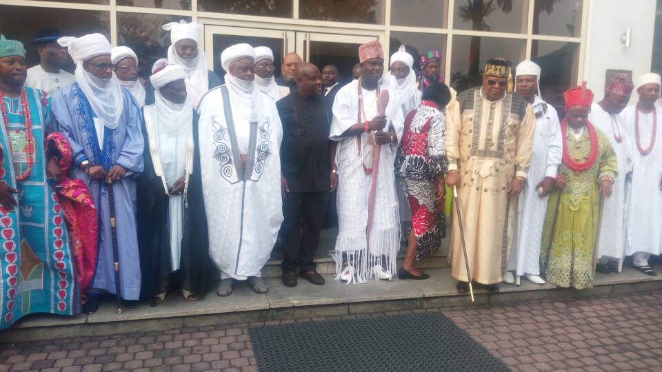 Wike Receives Ooni, Sultan Hails Nigerian Traditional Rulers For Unity Campaigns