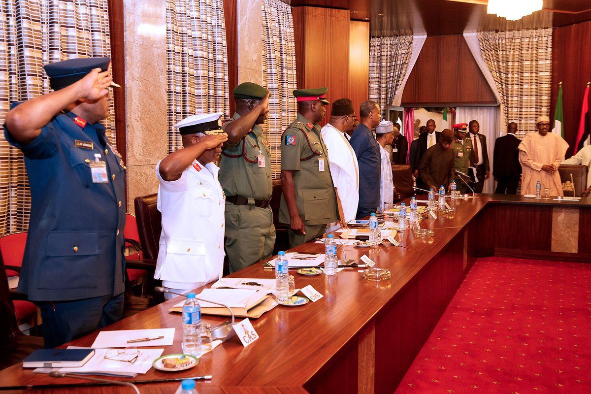 Security Chiefs Keep Mum After Meeting Buhari, Osinbajo