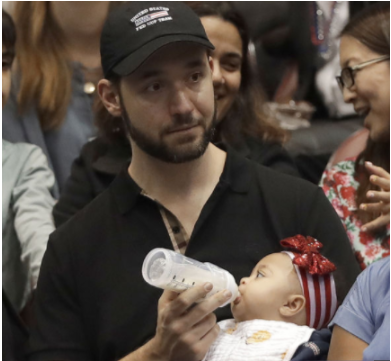 Alexis Ohanian On Daddy Duty While Serena Played