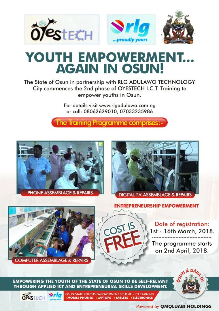 RLG To Train 5,000 Osun Youths On Technology