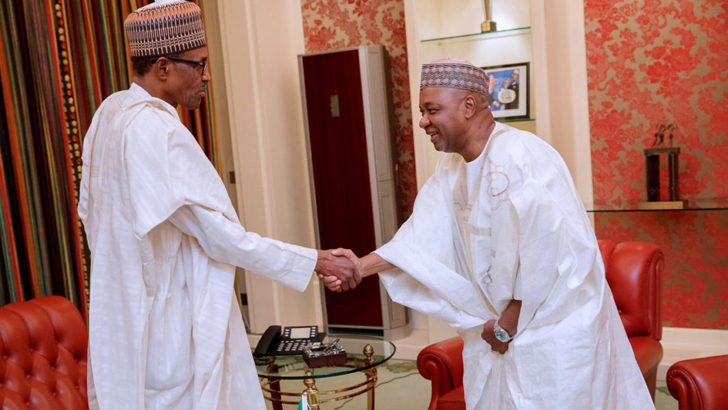 Buhari Meets Former VP Namadi Sambo In Aso Rock
