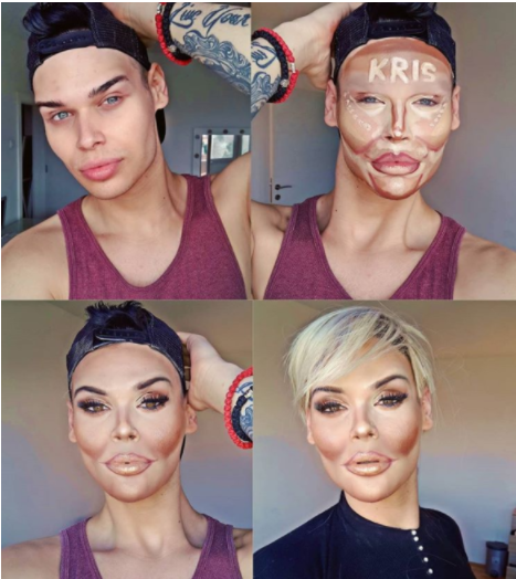 Makeup Artist Transforms To Kim K And Kris
