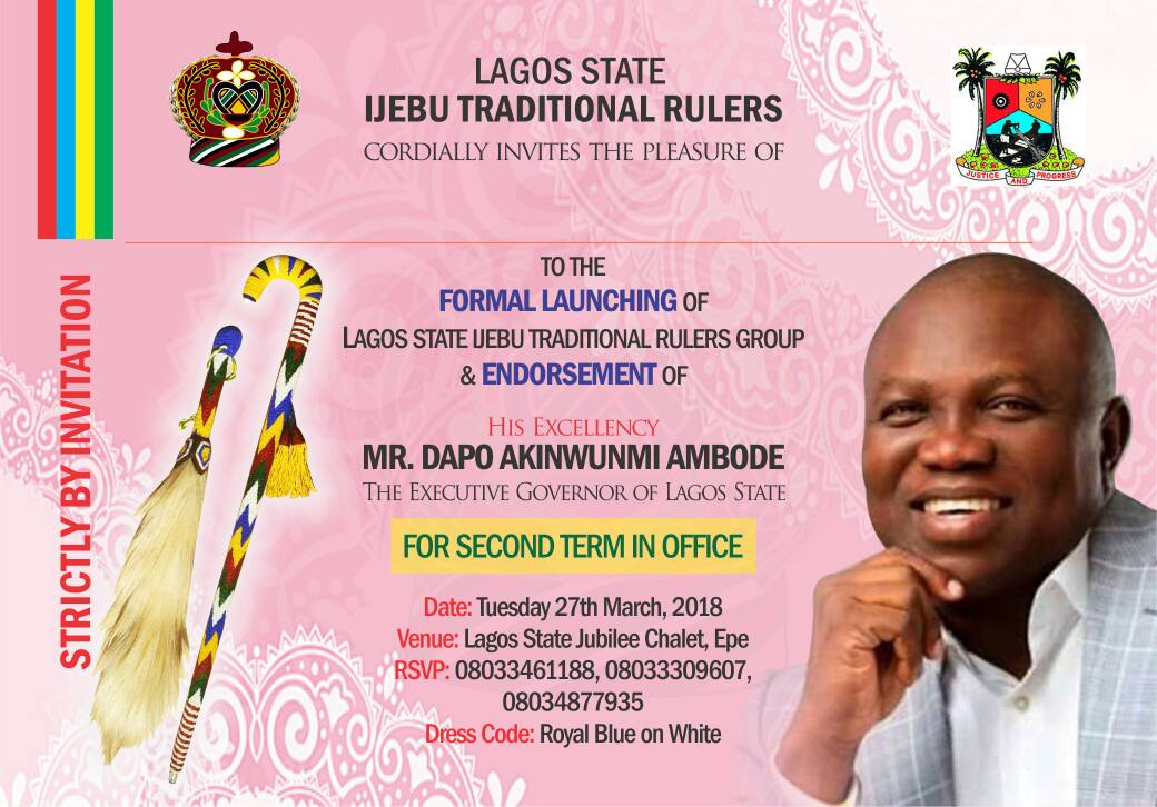 2019: Traditional Rulers To Endorse Ambode For Second Term