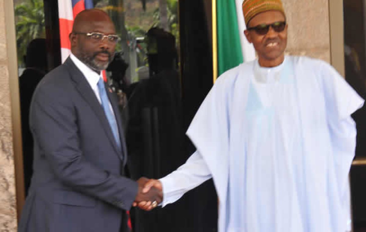 Buhari, Liberian President, Weah, Meet Inside Aso Rock