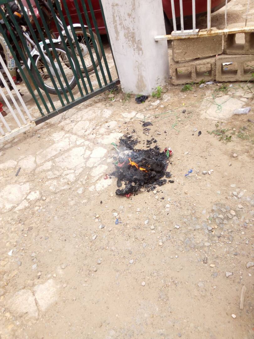 PHOTONEWS: Omisore Supporters Burn PDP Flags In Osogbo