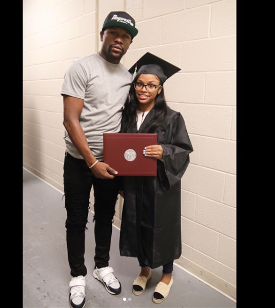 Floyd Mayweather Celebrates Daughter Iyanna As She Receives Her Diploma Certificate