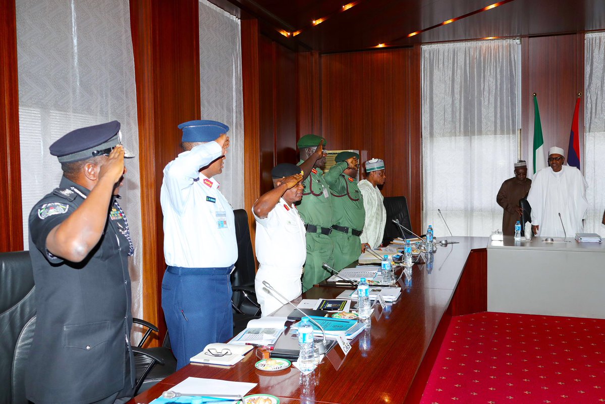 Nigerian Security Chiefs Meet Buhari, Want More Equipment