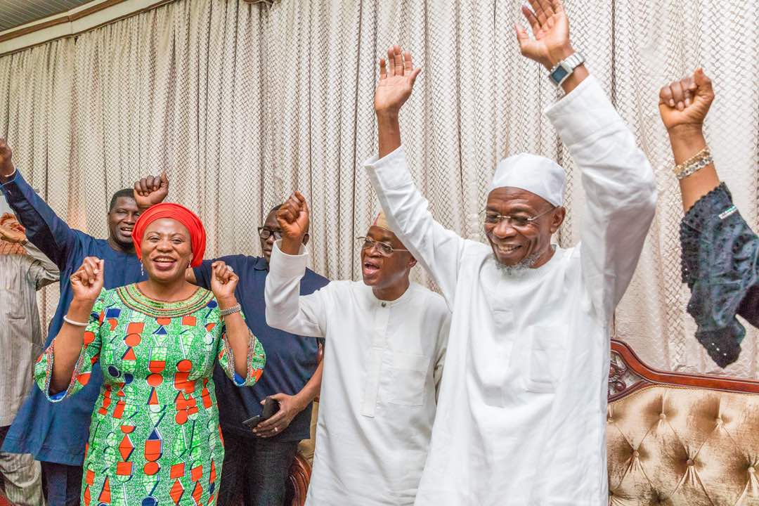 PHOTONEWS: Omisore, Aregbesola, Fayemi, Others Celebrate Oyetola’s Victory