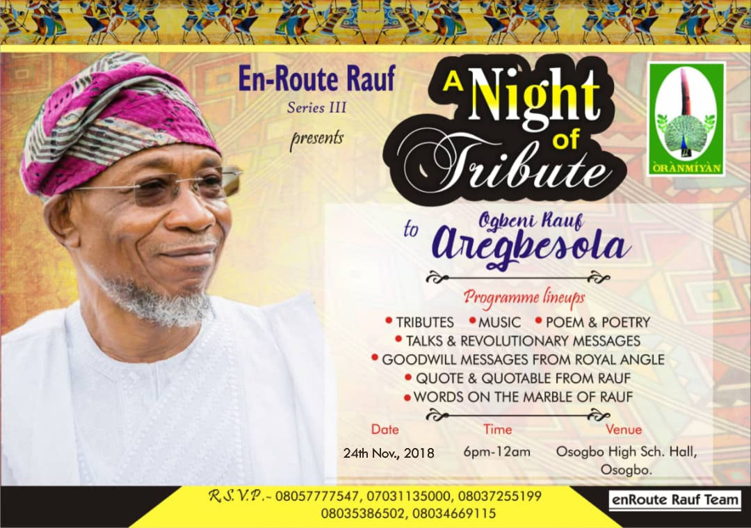 En-Route Rauf Organizes Tribute Night For Aregbesola