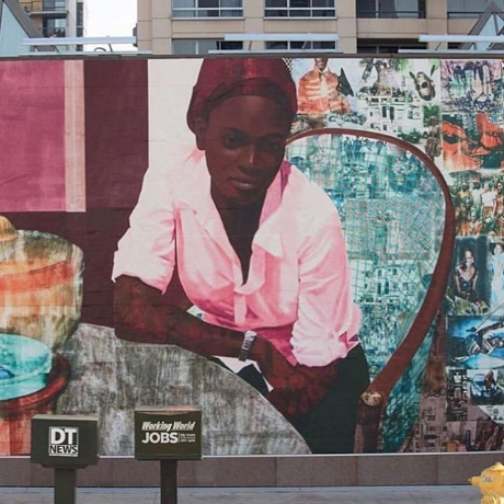Dora Akunyili’s Daughter, Chidiogo’s Face Pictured In LA By A Painting Done By Her Sister