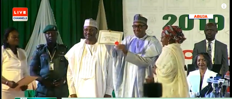 Buhari, Osinbajo Receive Certificates-of-Return