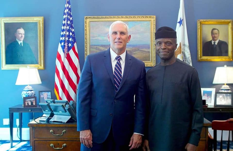 Osinbajo Meets Pence, Hold Talks On Economy, Military Assistance And Counter-Terrorism