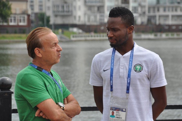 2019 AFCON: Rohr Applauds Mikel’s Early Arrival To Camp