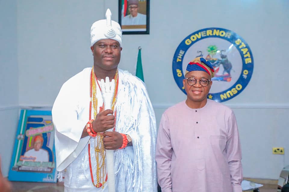 Ooni Ogunwusi Visits Governor Oyetola In Osogbo