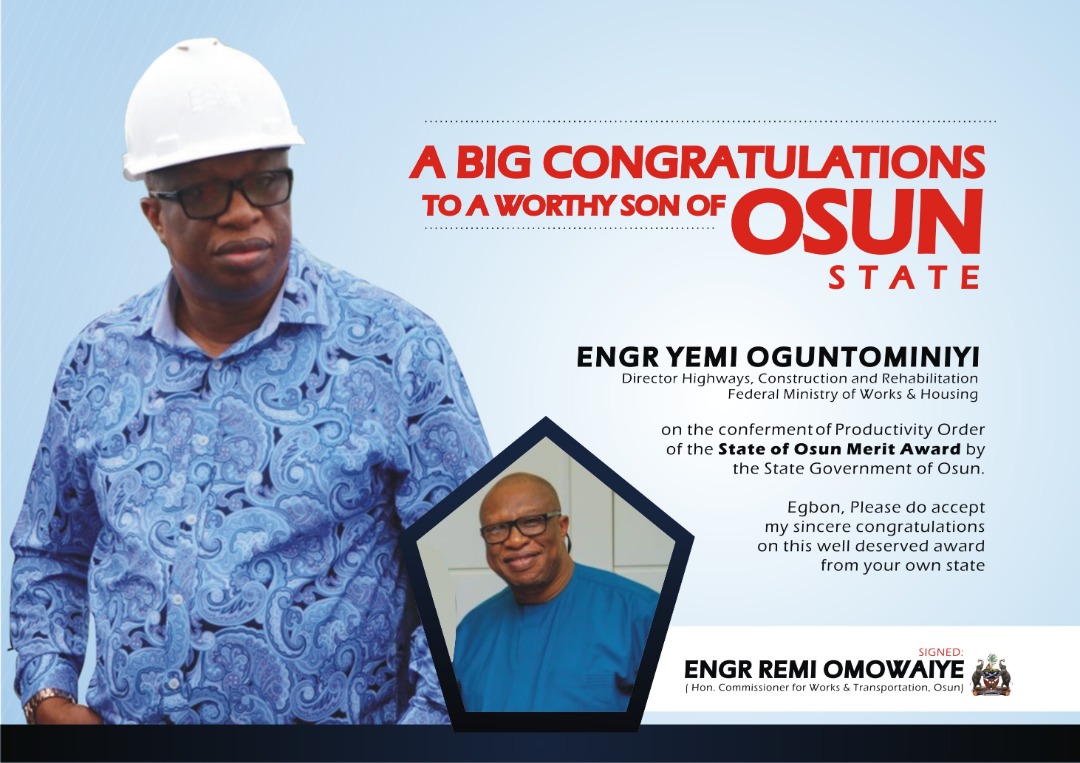 Osun Honours Oguntominiyi, Others With State Merit Award
