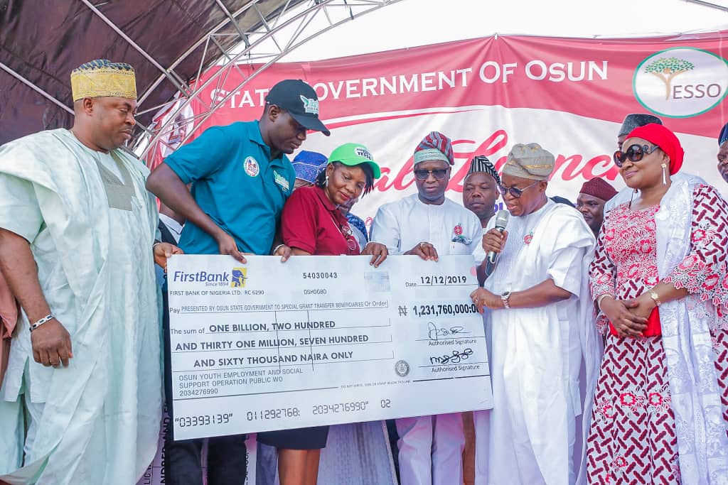 YESSO: Osun Supports Vulnerabe Citizens With N2bn, Resolves To Tackle Unemployment