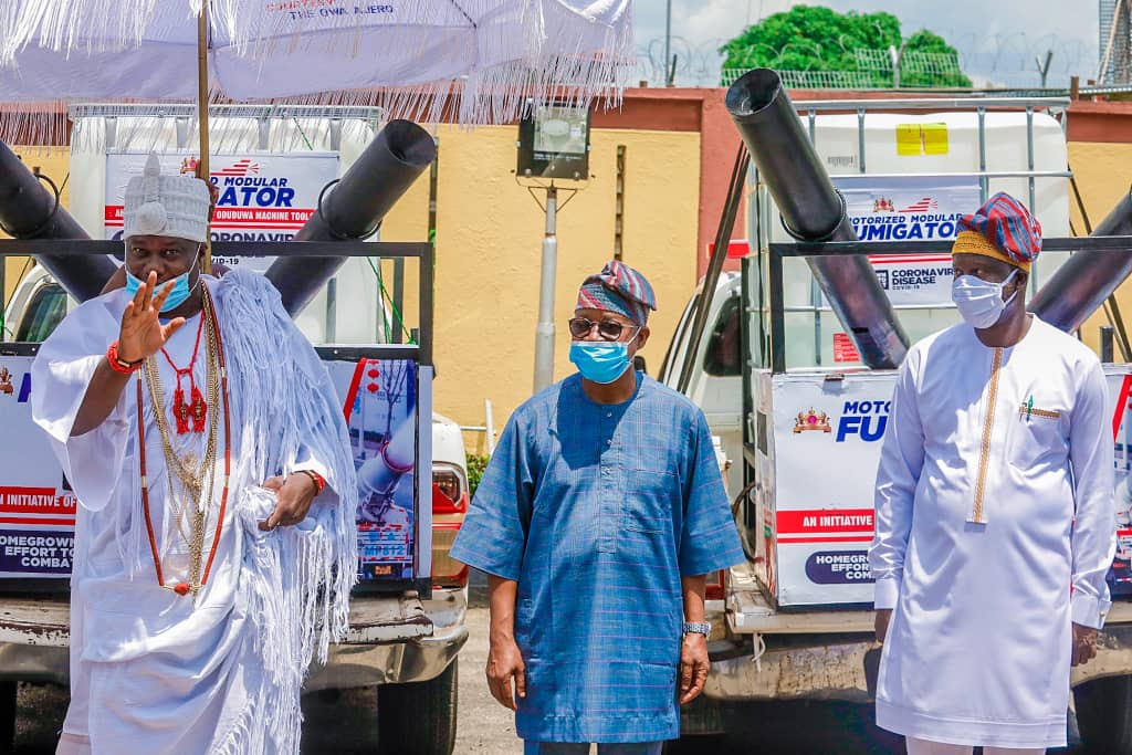 Coronavirus Pandemic: Ooni Donates Motorised Fumigators To Osun Govt