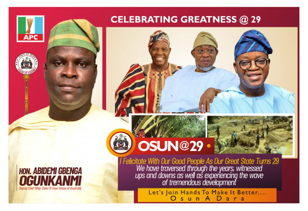 Osun @29: Ogunkanmi Felicitates With Citizens, Salutes Development Efforts