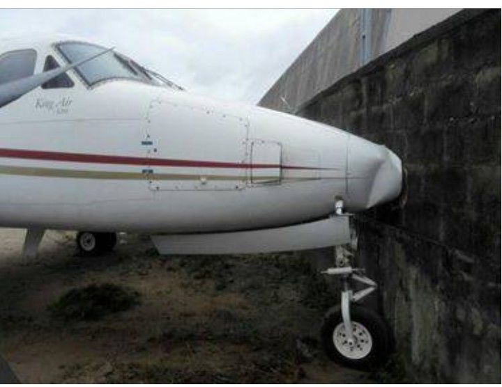 Panic As Aircraft Crashes Into Fence At Lagos Airport