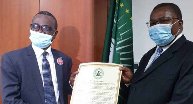 Nigeria Submits Ratified AfCFTA Agreement To AU