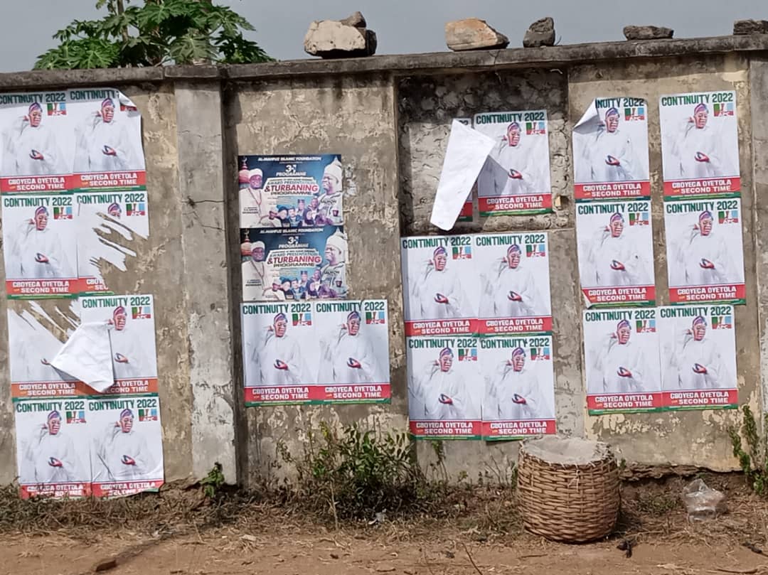 Osun 2022: Oyetola’s Second Term Posters Spotted In Osogbo