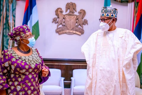 Photos: Buhari Meets Okonjo-Iweala in Aso Villa