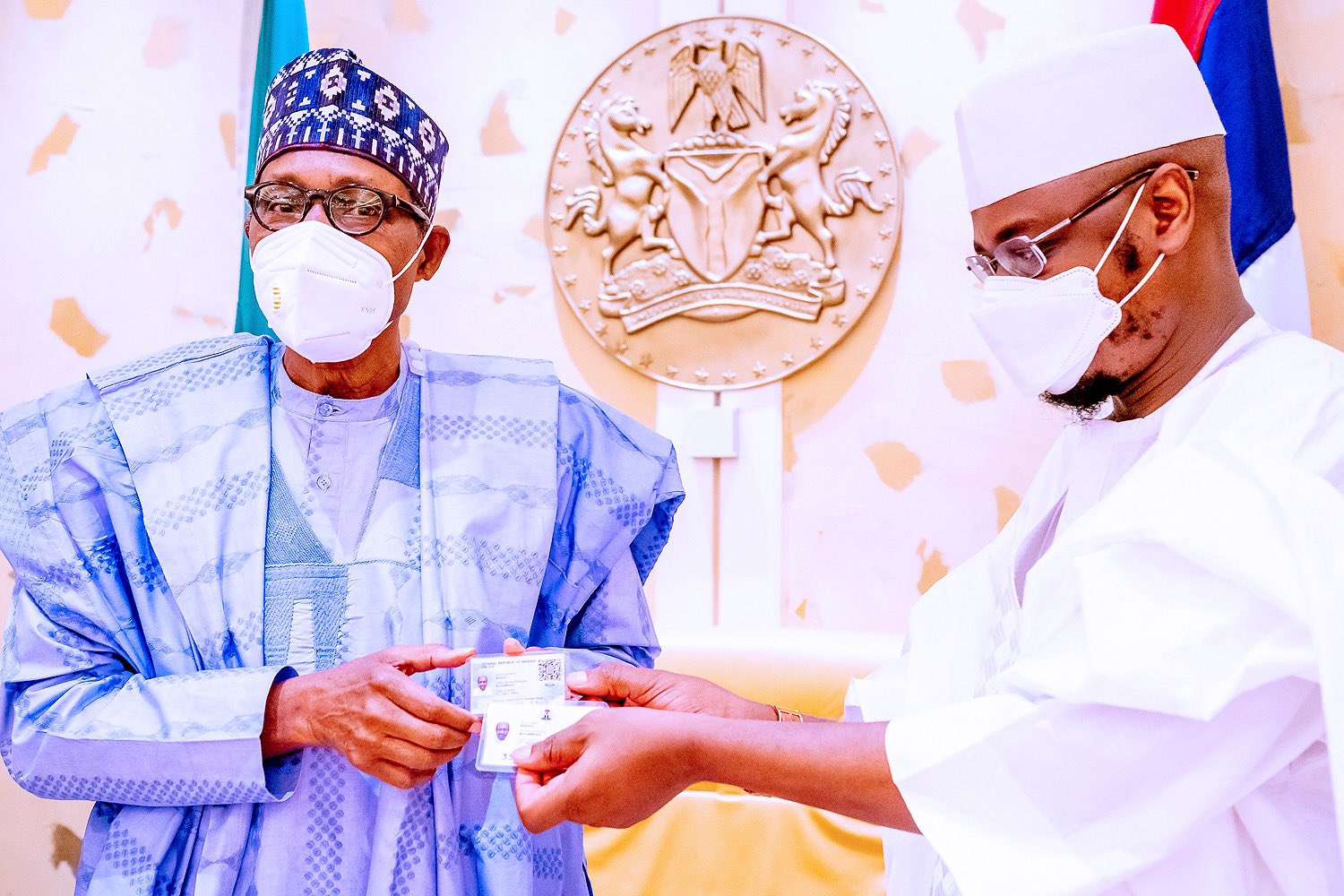 *(Photos) President Buhari Receives NIN Identity Card*
