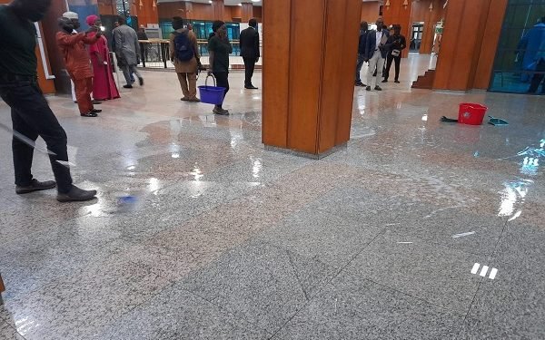 Water Flows At National Assembly Building During Plenary