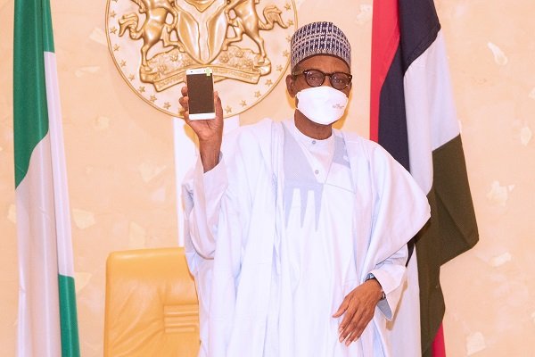 President Buhari Receives Made In Nigeria Mobile Phone