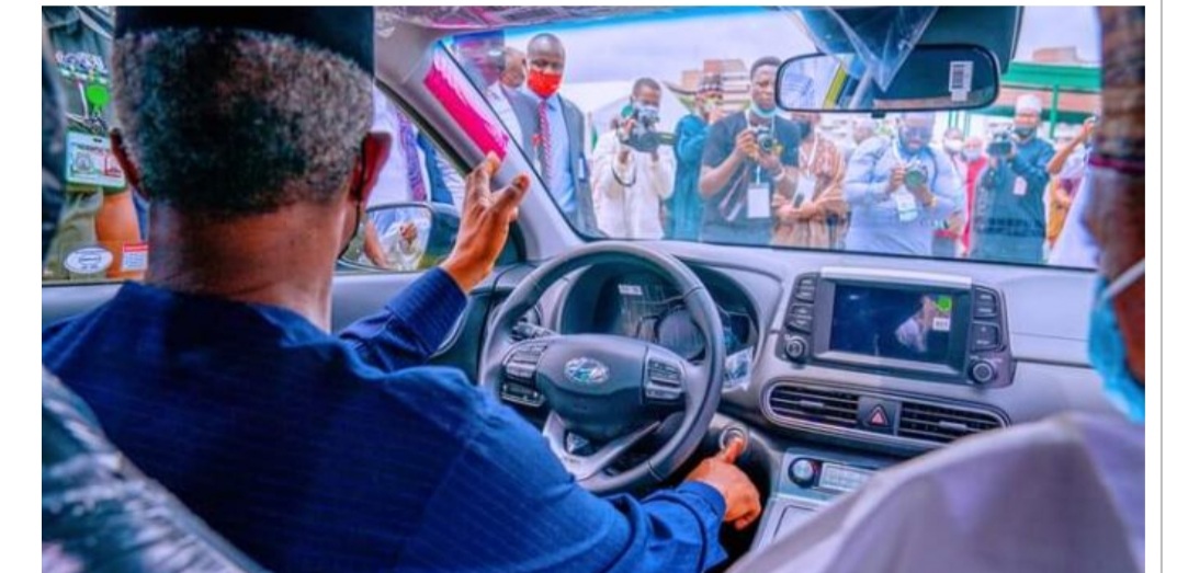 Osinbajo Test Drives First Locally Made Electric Car In Nigeria