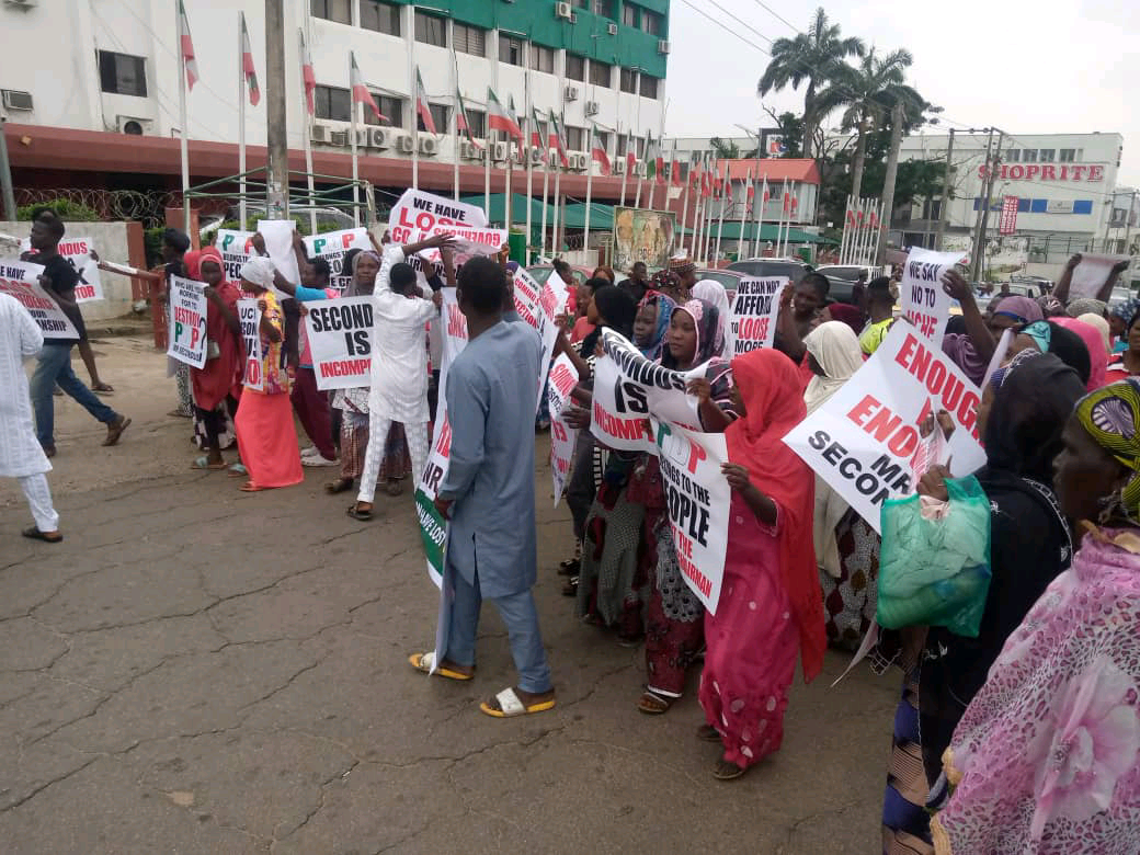 Protest Rocks Abuja Over ‘Secondus Must Go’