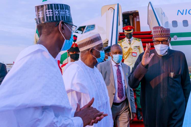 UK Trip: Buhari Arrives Nigeria